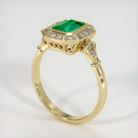 0.85 Ct. Emerald Ring, 18K Yellow Gold 2