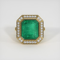 6.93 Ct. Emerald Ring, 18K Yellow Gold 1
