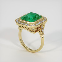 6.93 Ct. Emerald Ring, 18K Yellow Gold 2