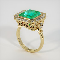 5.21 Ct. Emerald Ring, 18K Yellow Gold 2