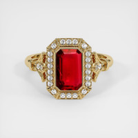 1.73 Ct. Ruby Ring, 18K Yellow Gold 1
