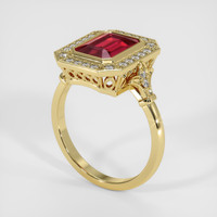 2.69 Ct. Ruby Ring, 18K Yellow Gold 2
