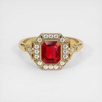 1.26 Ct. Ruby Ring, 18K Yellow Gold 1