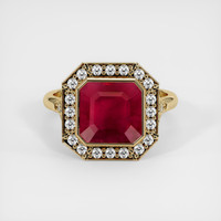 4.21 Ct. Ruby Ring, 18K Yellow Gold 1