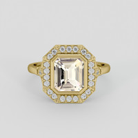 2.00 Ct. Peach Sapphire Ring, 18K Yellow Gold 1