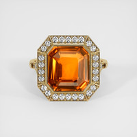 7.03 Ct. Orange Sapphire Ring, 18K Yellow Gold 1