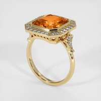 7.03 Ct. Orange Sapphire Ring, 18K Yellow Gold 2