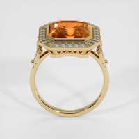 7.03 Ct. Orange Sapphire Ring, 18K Yellow Gold 3