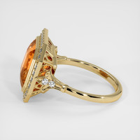 7.03 Ct. Orange Sapphire Ring, 18K Yellow Gold 4