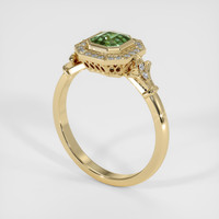 0.85 Ct. Green Sapphire Ring, 18K Yellow Gold 2