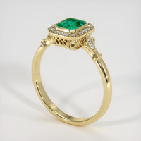 0.78 Ct. Emerald Ring, 18K Yellow Gold 2