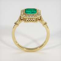0.99 Ct. Emerald Ring, 18K Yellow Gold 3