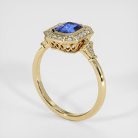 1.30 Ct. Blue Sapphire Ring, 18K Yellow Gold 2