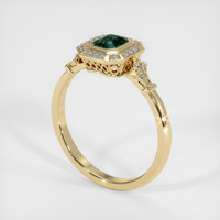 0.64 Ct. Green Sapphire Ring, 18K Yellow Gold 2