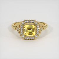 2.02 Ct. Yellow Sapphire Ring, 18K Yellow Gold 1