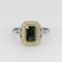 1.92 Ct. Green Sapphire Ring, 14K Yellow & White 1