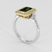 1.92 Ct. Green Sapphire Ring, 18K Yellow & White 2