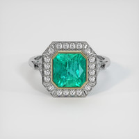 2.09 Ct. Emerald Ring, 18K Yellow & White 1