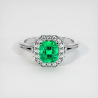 1.36 Ct. Emerald Ring, Platinum 950 1