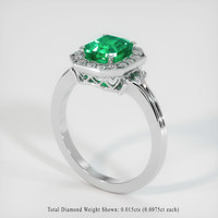 1.36 Ct. Emerald Ring, Platinum 950 2