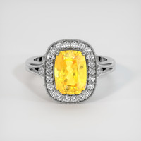 3.50 Ct. Yellow Sapphire Ring, Platinum 950 1