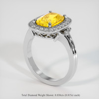 3.50 Ct. Yellow Sapphire Ring, Platinum 950 2