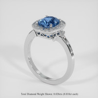 1.53 Ct. Blue Sapphire Ring, Platinum 950 2