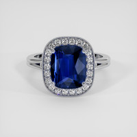 3.52 Ct. Blue Sapphire Ring, Platinum 950 1