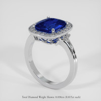 3.52 Ct. Blue Sapphire Ring, Platinum 950 2
