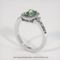 1.24 Ct. Green Sapphire Ring, Platinum 950 2