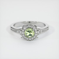 0.78 Ct. Yellowish Green Sapphire Ring, Platinum 950 1