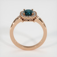 0.94 Ct. Greenish Blue Sapphire Ring, 14K Rose Gold 3