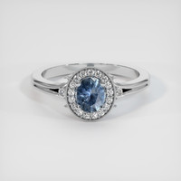 0.75 Ct. Blue Sapphire Ring, 10K White Gold 1