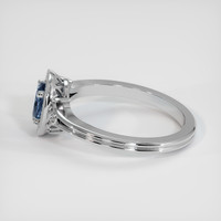 0.75 Ct. Blue Sapphire Ring, 10K White Gold 4