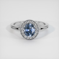 1.24 Ct. Blue Sapphire Ring, 10K White Gold 1