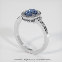 1.24 Ct. Blue Sapphire Ring, 10K White Gold 2