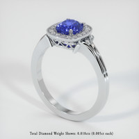1.47 Ct. Blue Sapphire Ring, 14K White Gold 2