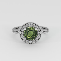 1.65 Ct. Green Sapphire Ring, 14K White Gold 1