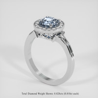 1.76 Ct. Blue Sapphire Ring, 14K White Gold 2