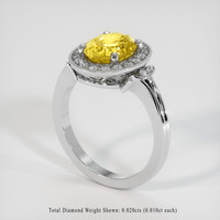 2.12 Ct. Yellow Sapphire Ring, 14K White Gold 2