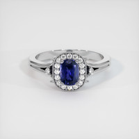 0.70 Ct. Sapphire Ring, 14K White Gold 1