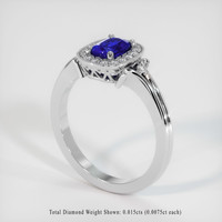 0.70 Ct. Sapphire Ring, 14K White Gold 2