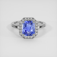 2.80 Ct. Blue Sapphire Ring, 14K White Gold 1
