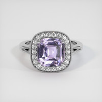 3.02 Ct. Purple Sapphire Ring, 14K White Gold 1