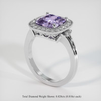 3.02 Ct. Purple Sapphire Ring, 14K White Gold 2