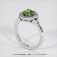 1.67 Ct. Yellowish Green Sapphire Ring, 14K White Gold 2