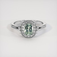 1.24 Ct. Green Sapphire Ring, 14K White Gold 1