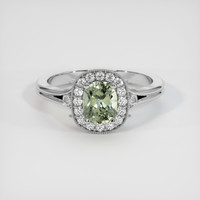 1.34 Ct. Green Sapphire Ring, 14K White Gold 1