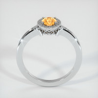 0.59 Ct. Peach Sapphire Ring, 14K White Gold 3