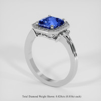 3.03 Ct. Blue Sapphire Ring, 18K White Gold 2